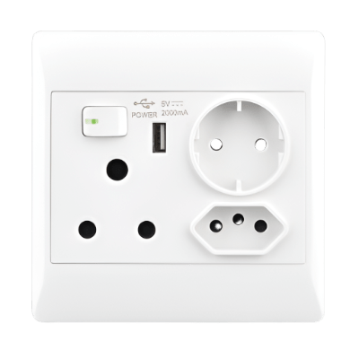 EPL White Socket - 16 Amp Socket + New RSA Socket + USB + Schuko | Buy ...