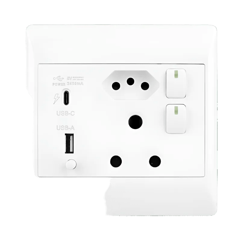 EPL White Socket - 16 Amp Plug + New RSA Sockets + USB C & A - 4x4
