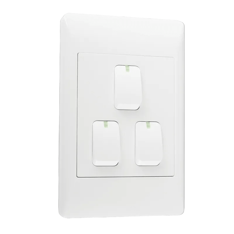 EPL White Switch - 3 Lever 1 Way Switch - 2 X 4