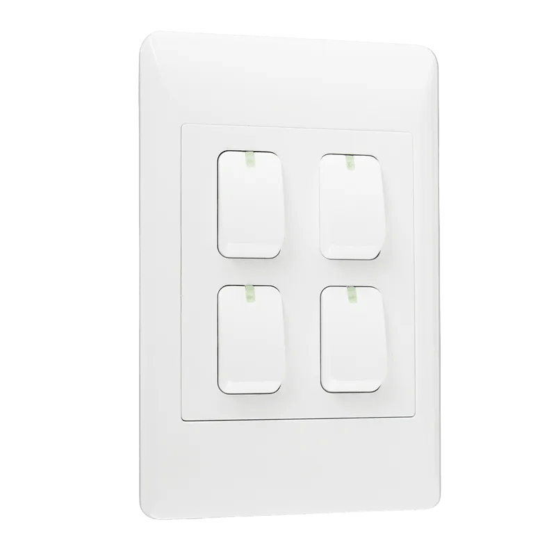 EPL White Switch - 4 Lever 1vWay Switch - 2 X 4