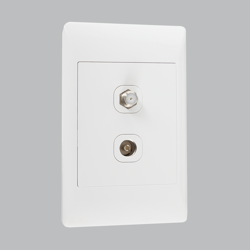 White TV & Satellite Socket 2X4