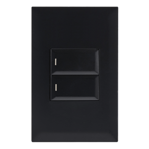 Black 2 Lever Switch 4x2 - 1 Way