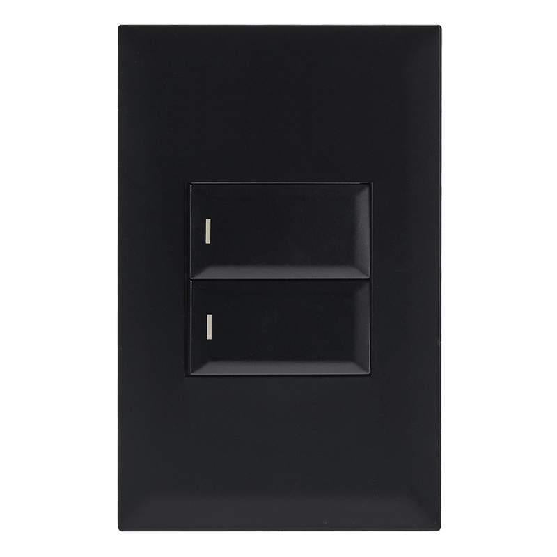 Black 2 Lever Switch 4x2 - 1 Way
