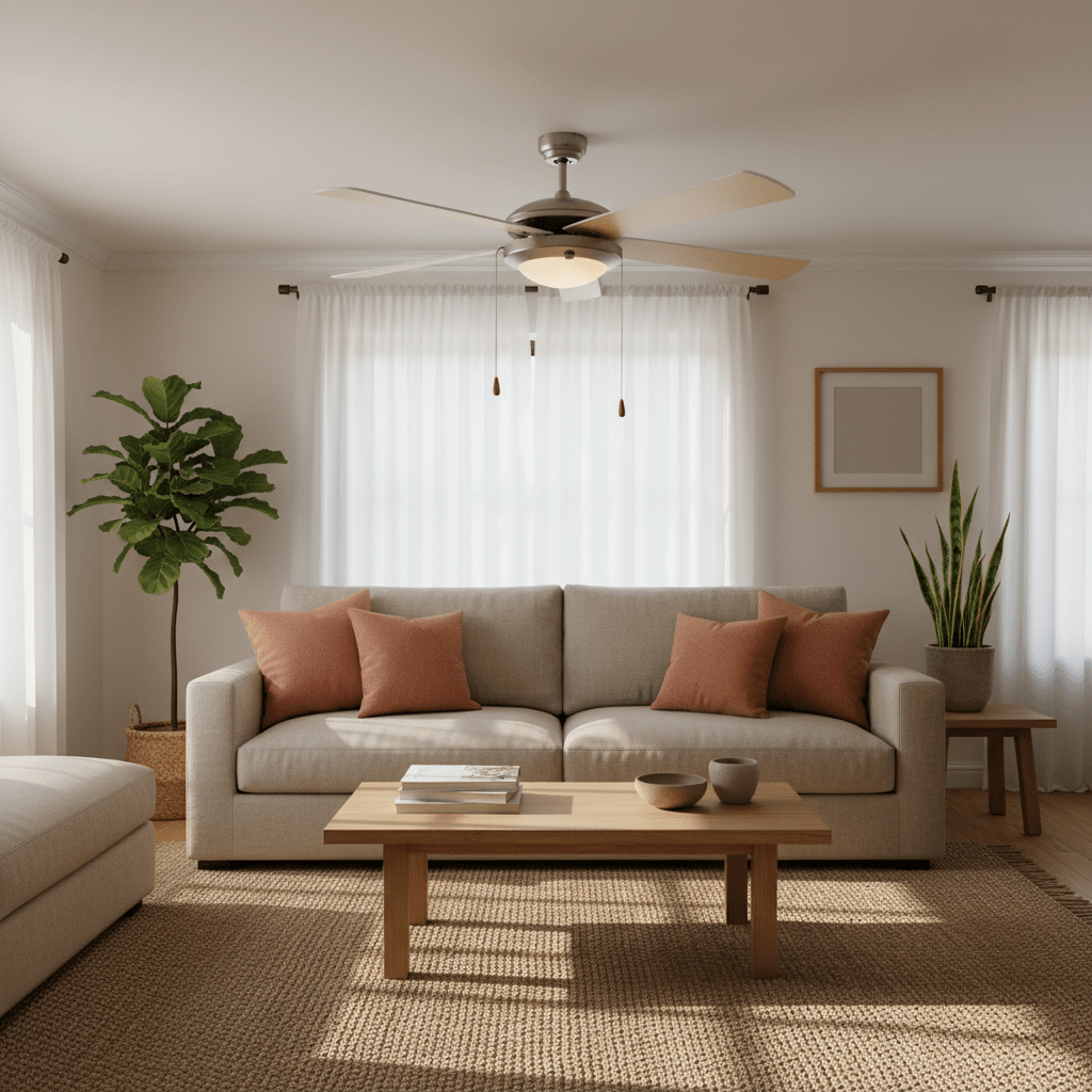 Comet Ceiling Fan 5 Blades Natural Wood