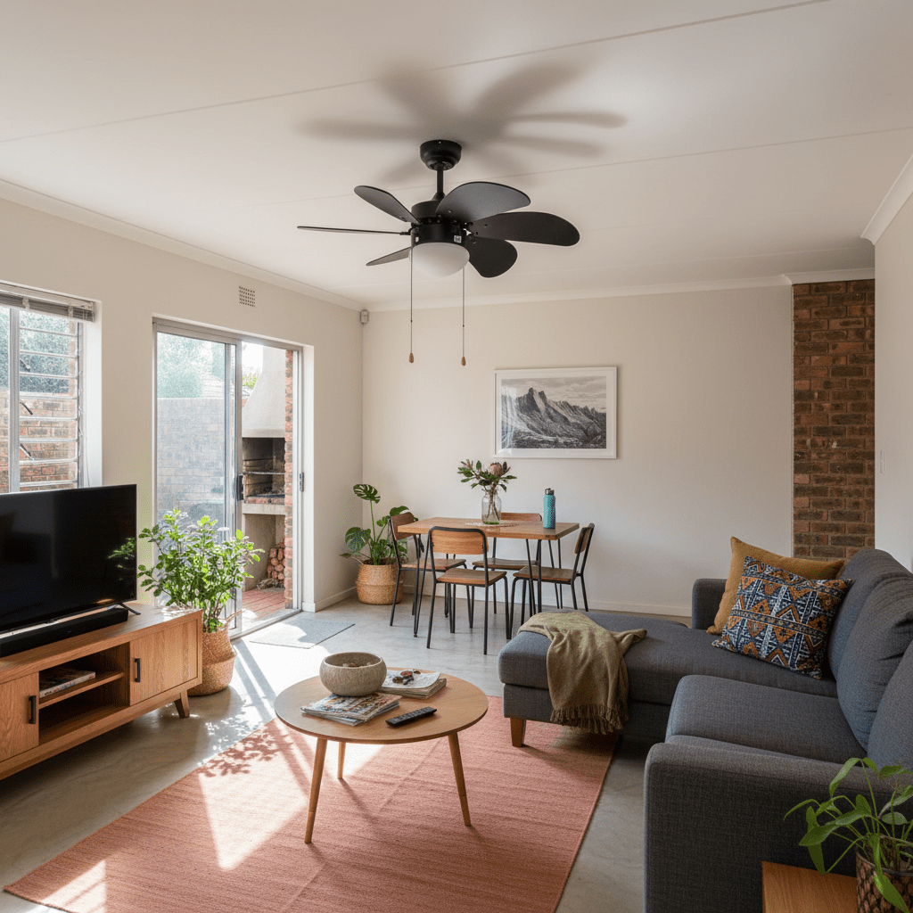 Turbo Swirl Black Ceiling Fan - 3-Speed Reversible