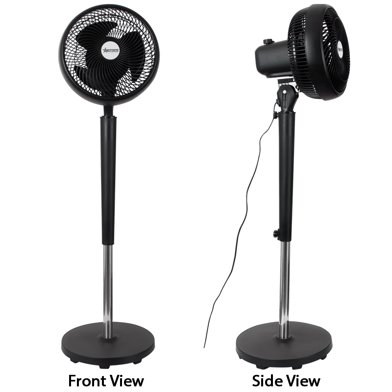 Black Floor Fan Adjustable Tilt 3-Speed