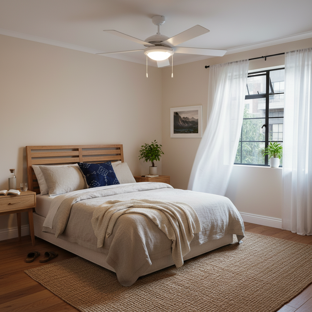 White 5 Blade Ceiling Fan