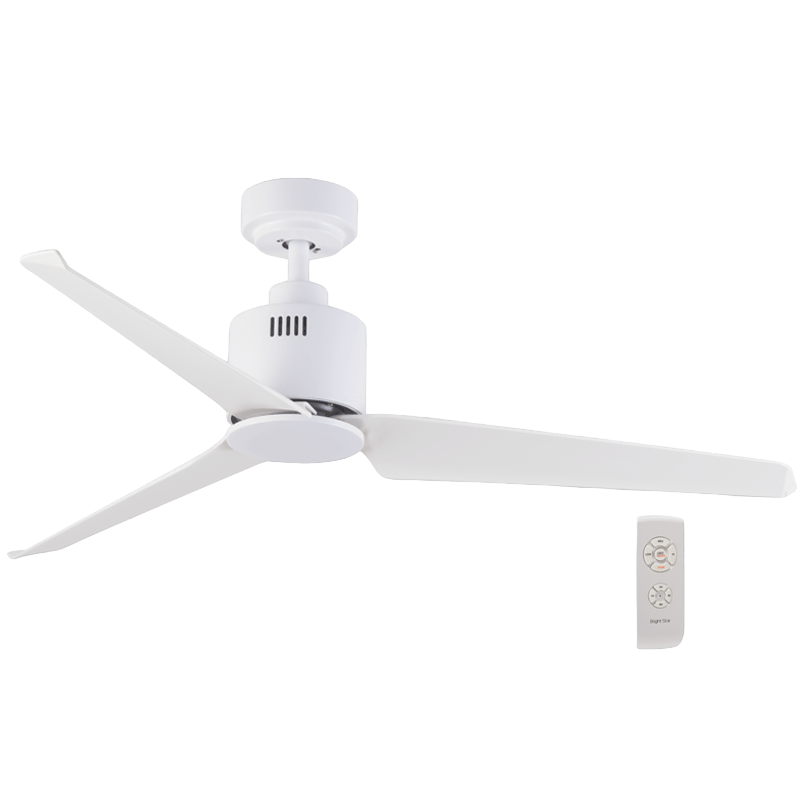 White Metal and ABS Ceiling Fan - No Light