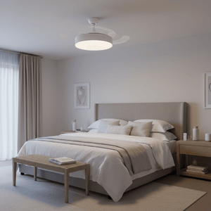 4 Blade White Retractable Fan
