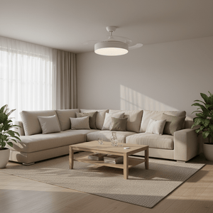 4 Blade White Retractable Fan