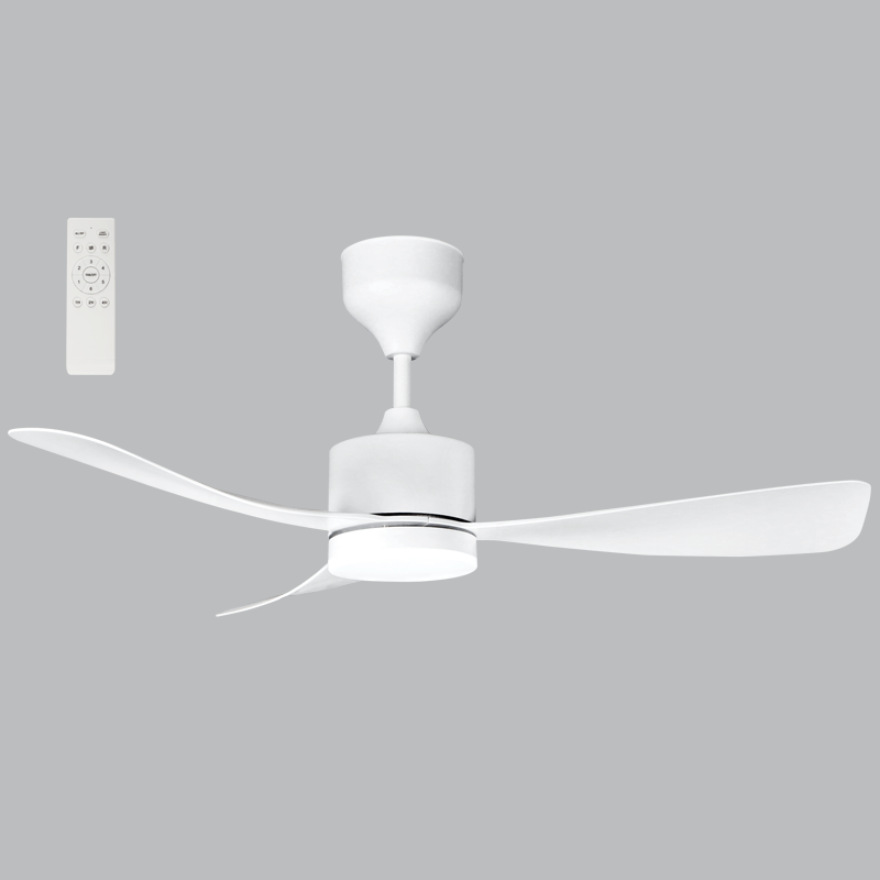 42" White Ceiling Fan with ABS Blades & 3CCT LED