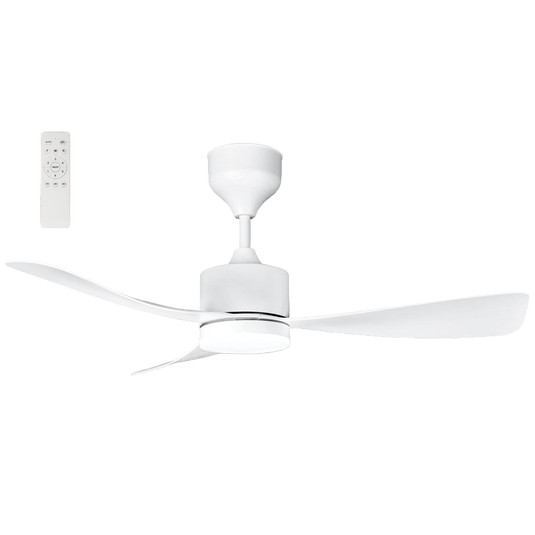 42" White Ceiling Fan with ABS Blades & 3CCT LED