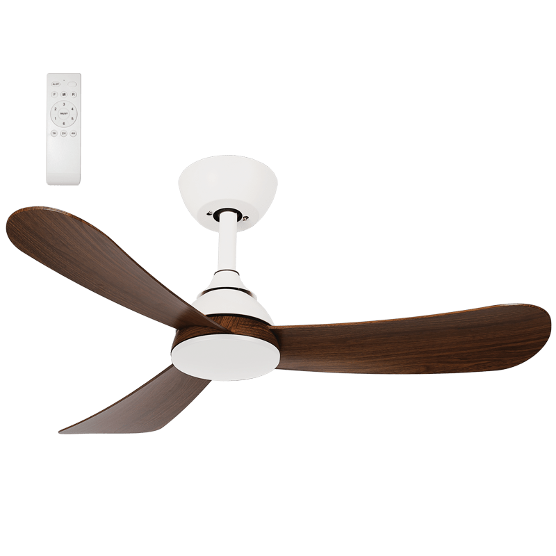 White & Dark Wood Ceiling Fan