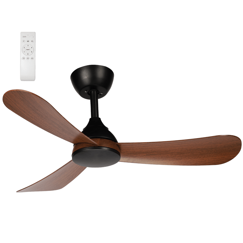 Black & Dark Wood Ceiling Fan