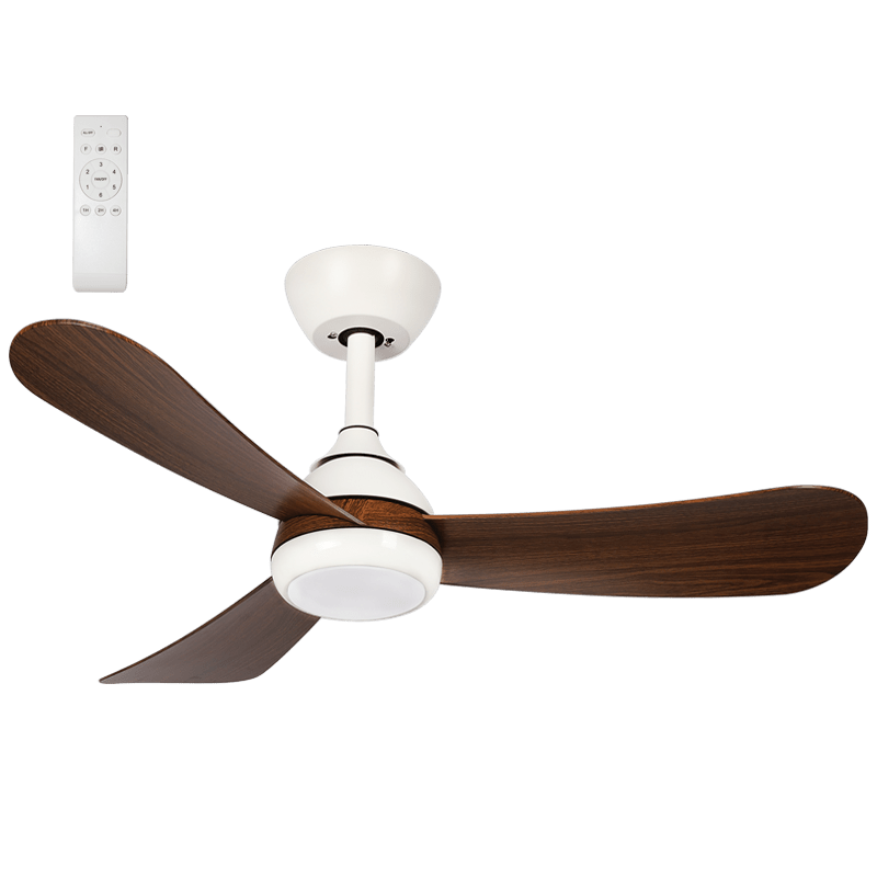 White & Brown LED Ceiling Fan