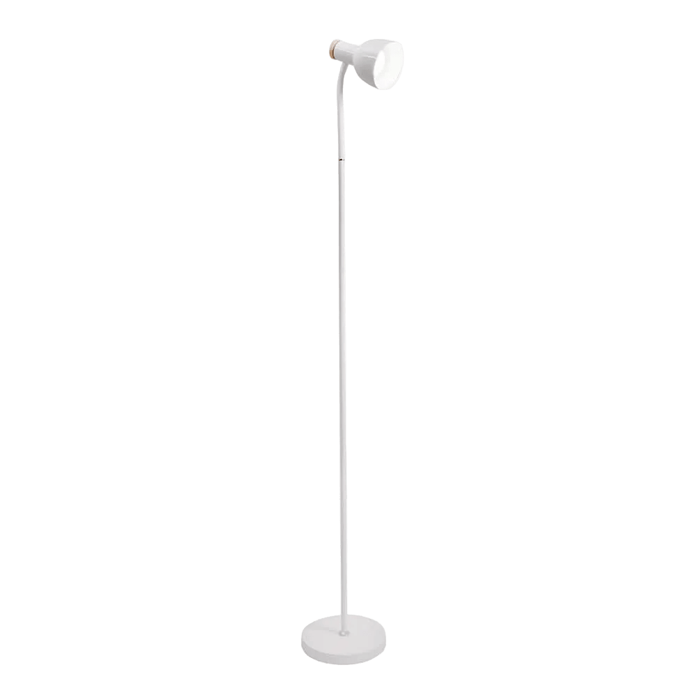 Arc White & Wood Floor Lamp IP20