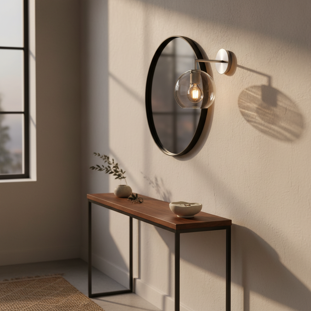 Trend Glass Ball Wall Light - Satin Silver