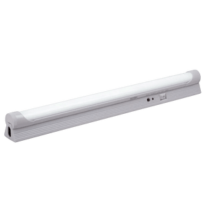 A white, rectangular rechargeable under counter light with a smooth finish and a power switch on one end.