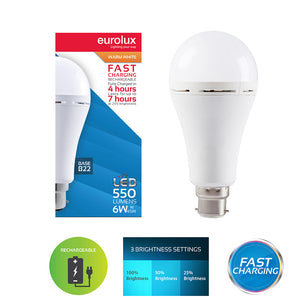 Fast Rechargeable 6W Warm White LED Bulb - Future Light - LED Lights South Africa