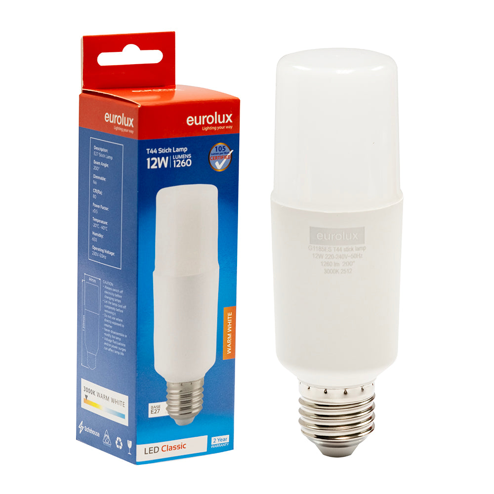 G1185ES Eurolux Stick Lamp T44 12w LED E27 3000K