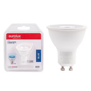 Blue GU10 LED lamp, 1.5W, 230V