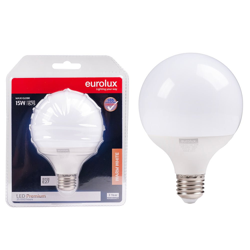15W LED E27 Maxi Globe Warm White Bulb
