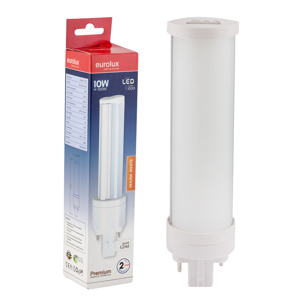 10W G24d LED PL Lamp, 3000K Warm White product image