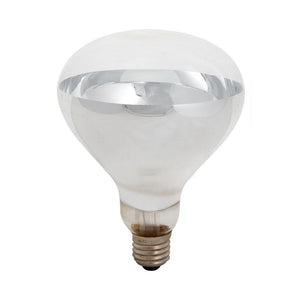Infrared E27 PAR38 heat lamp with a clear bulb design and E27 base, ideal for efficient heating.