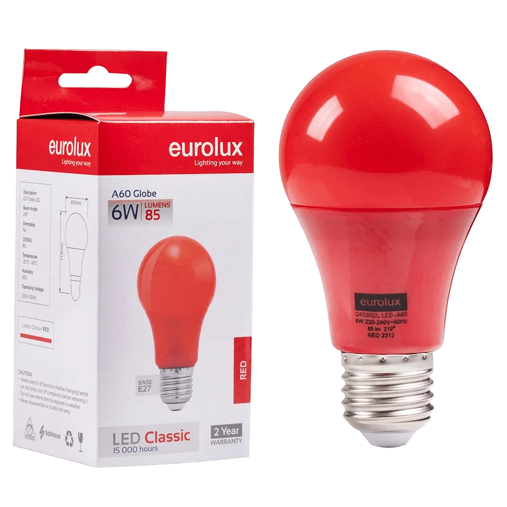 Red LED E27 Globe Decorative
