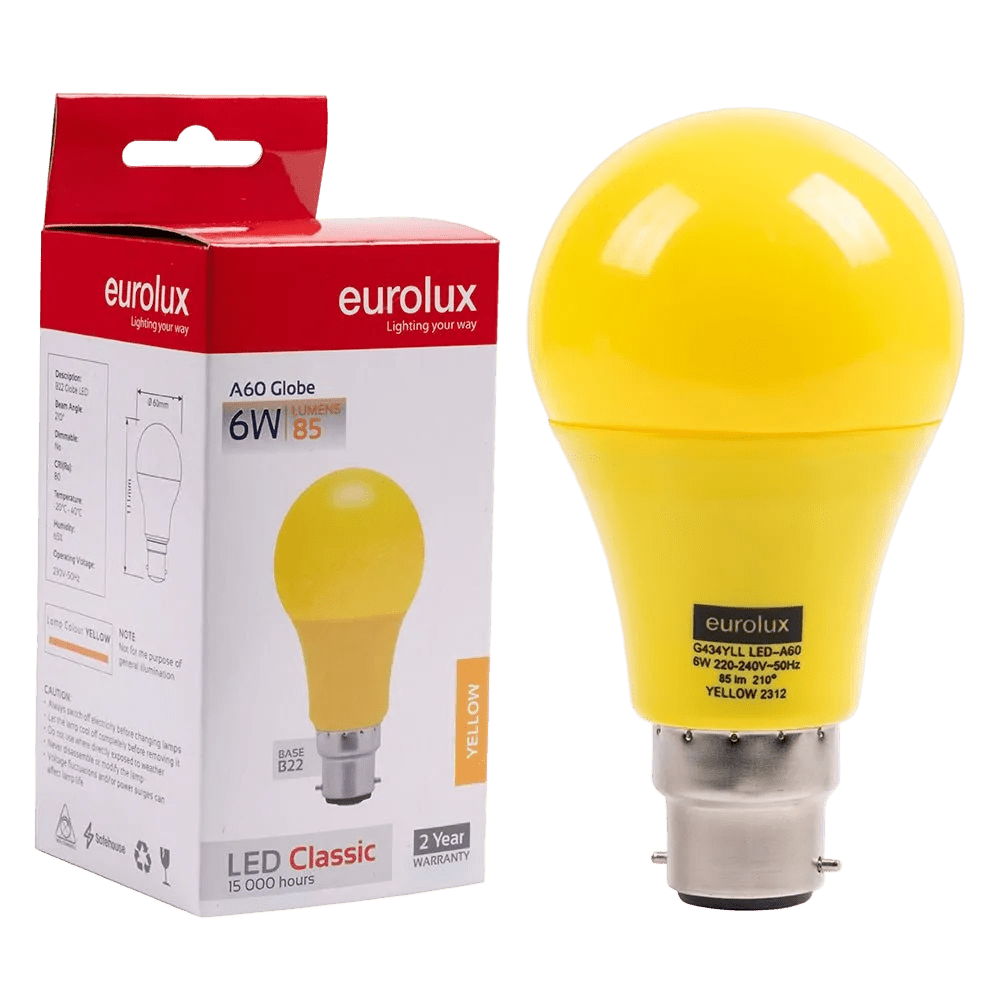 Yellow LED Globe Bulb B22