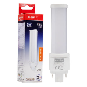6W G24q LED PL Lamp, 3000K Warm White product image