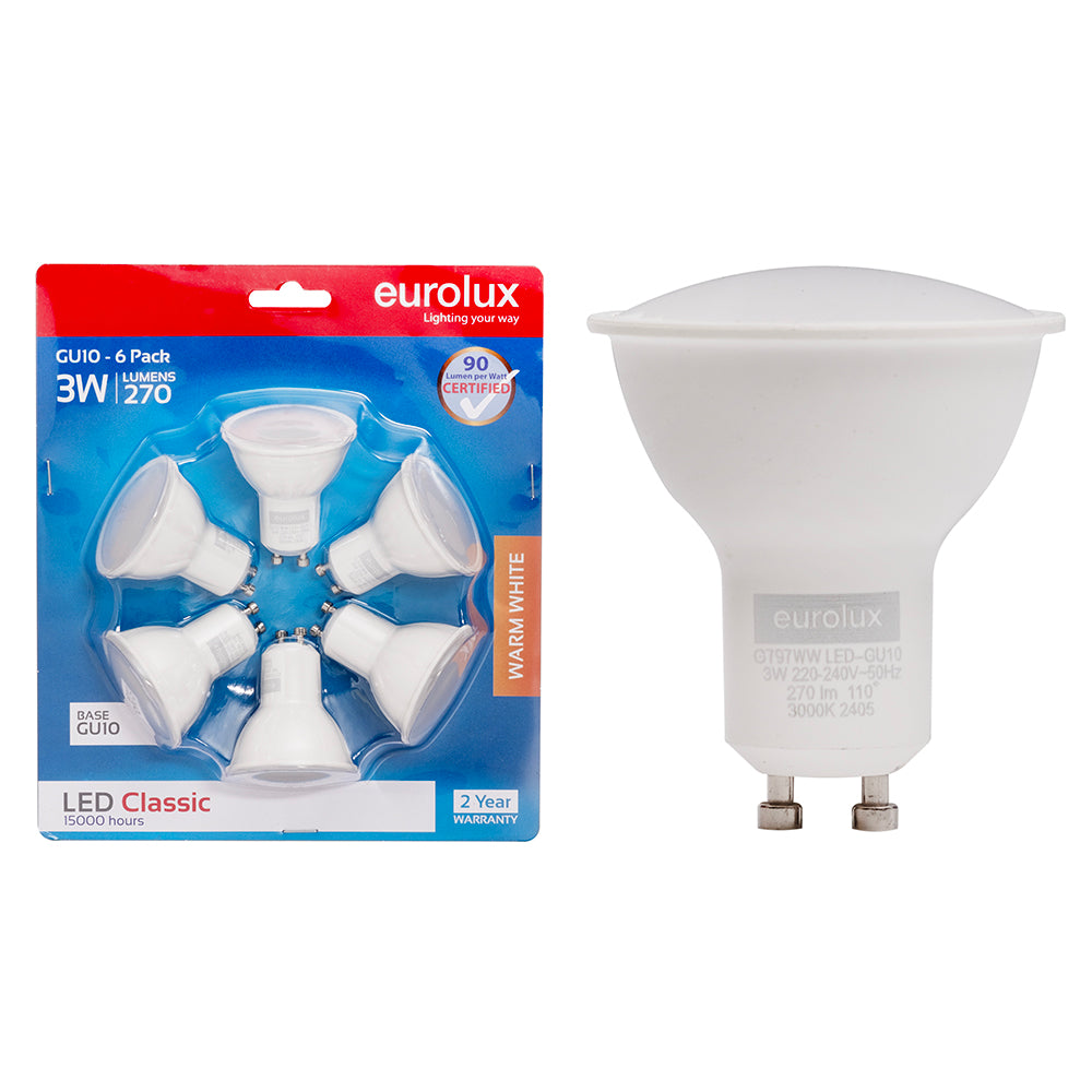 LED Down Light - 3W GU10 (6 Pack)