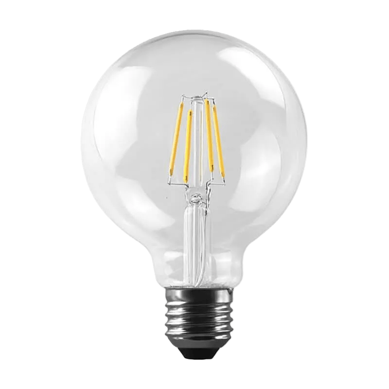 8W Dimmable Clear G125 Filament LED Bulb – E27, 4000K Cool White