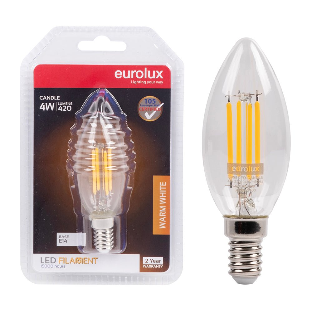 4W Warm White LED E14 Candle Bulb