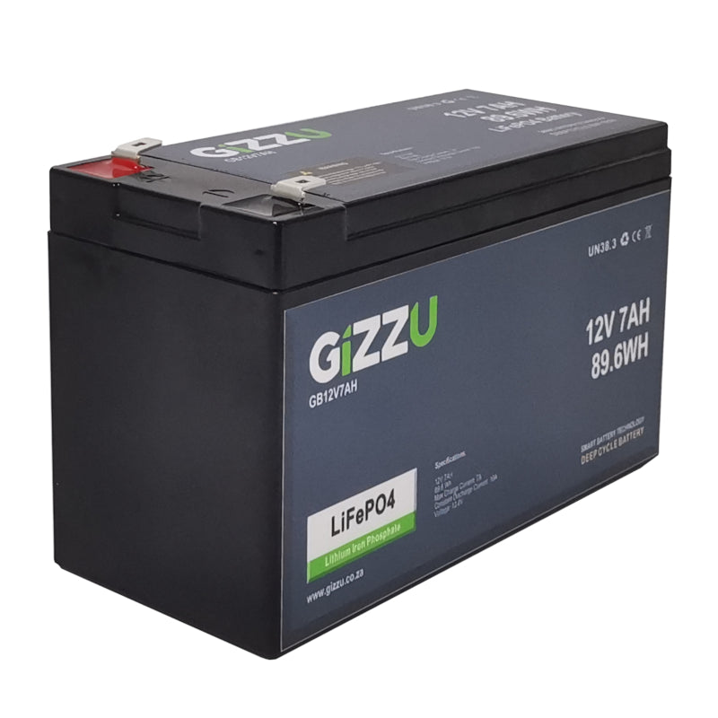 Gizzu 12V 7AH LIFEPO4 Battery - Future Light - LED Lights South Africa