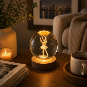 Ballerina 3D crystal LED light globe detail
