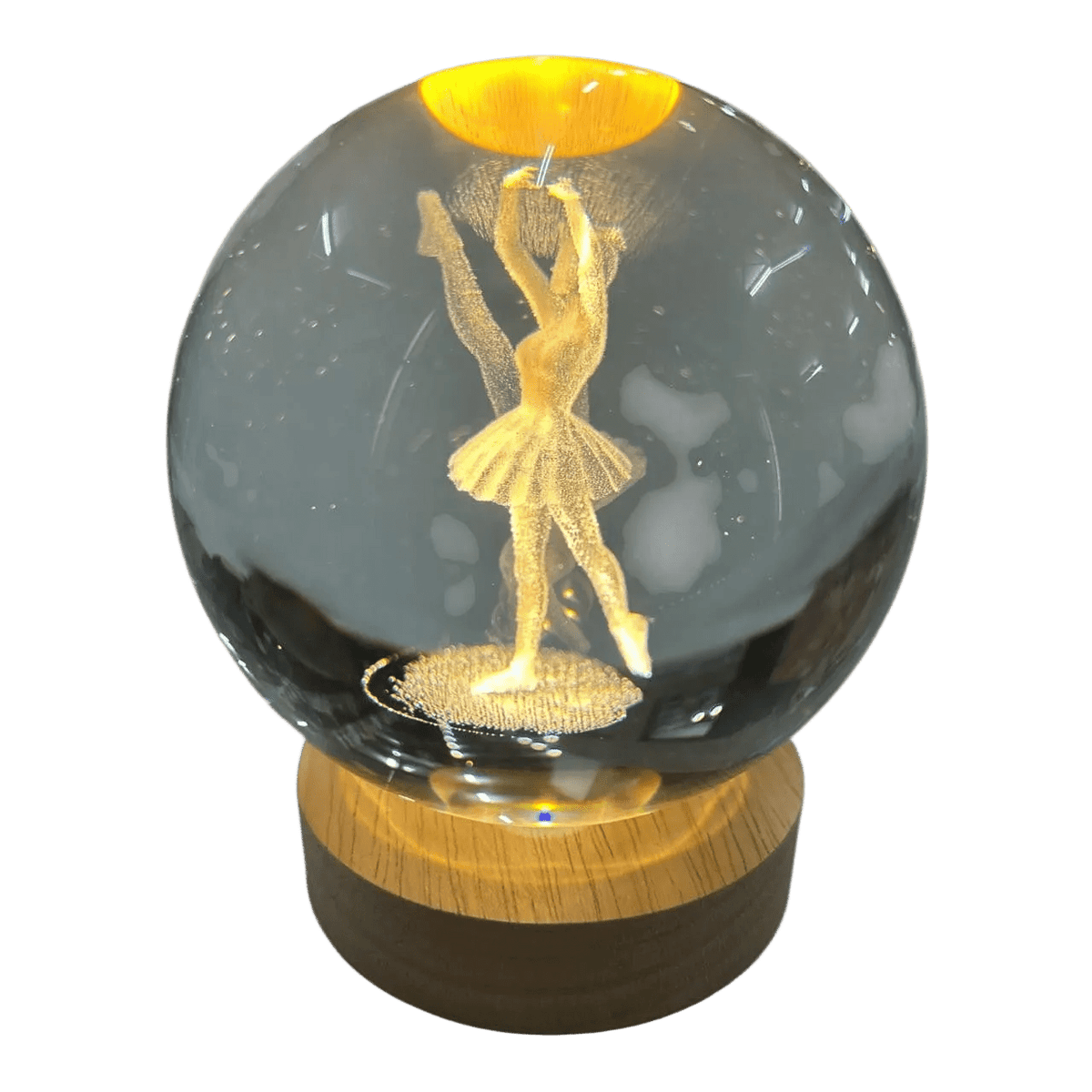 3D Crystal LED Light Globe - 10cm Ballerina