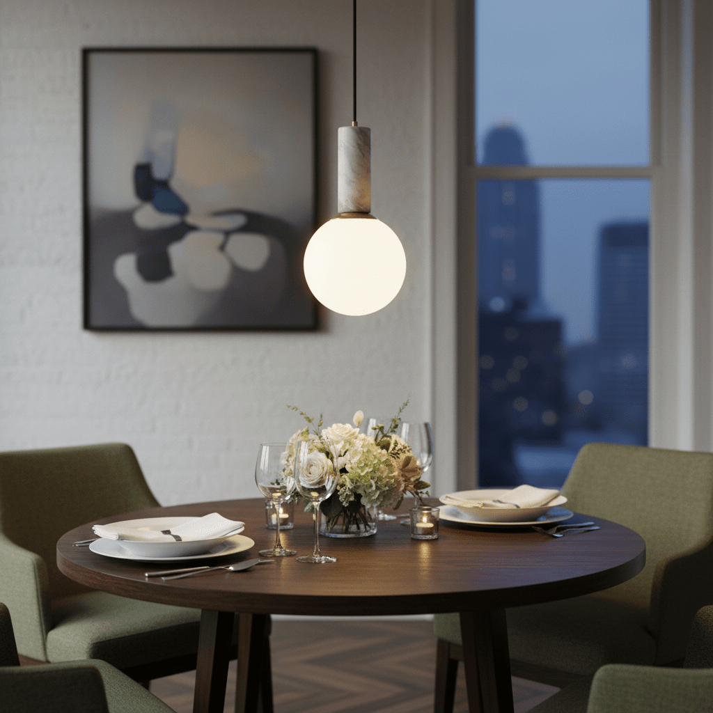 Otto White Marble Pendant Light
