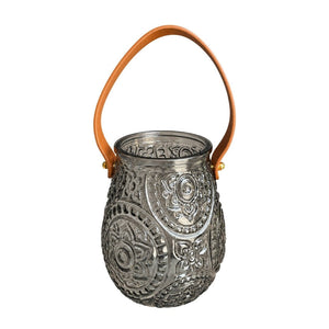 Embossed Smoked Glass Holder with Leather Handle product image