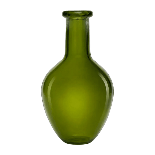 Olive Green Glass Bottle Vase
