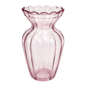 Glass Vase – Dusty Pink Scalloped Rim product image