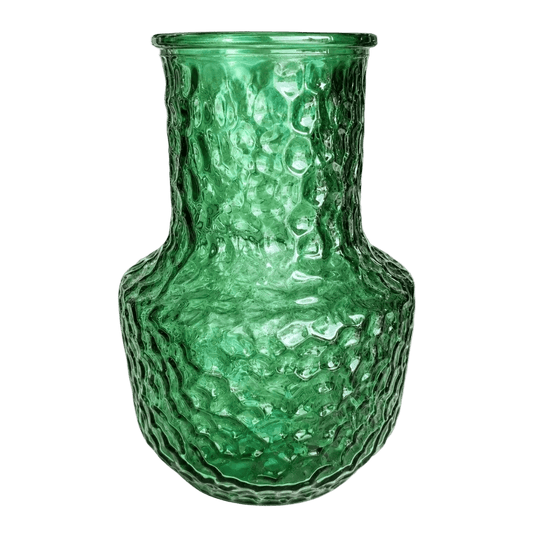 Emerald Textured Glass Vase
