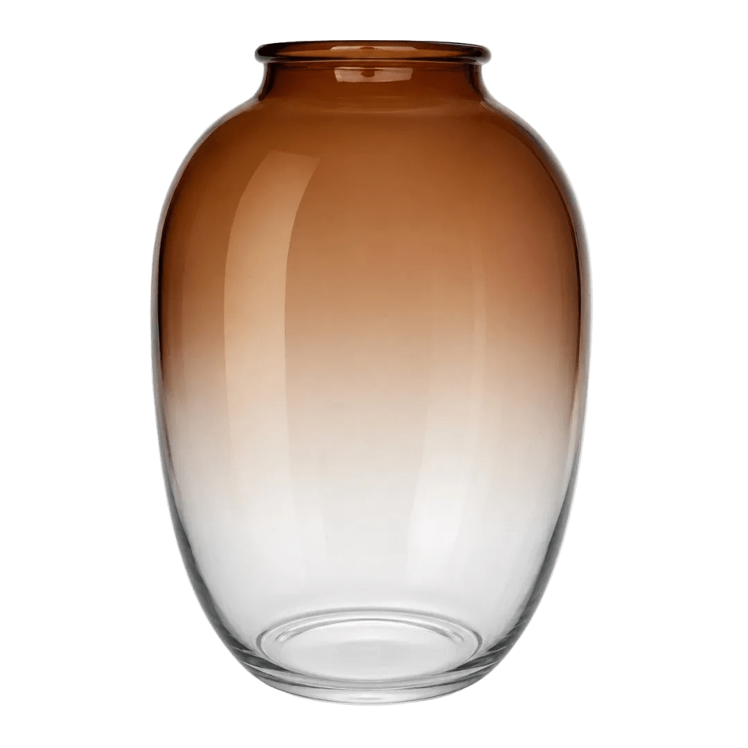 Glass Vase – Amber Ombre Oval