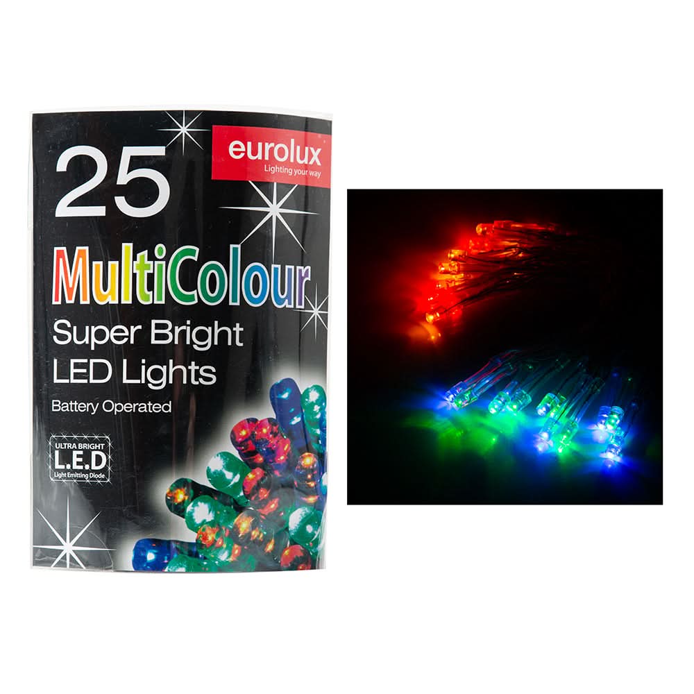 Multicolour LED Fairy Light Chain - Battery Operated