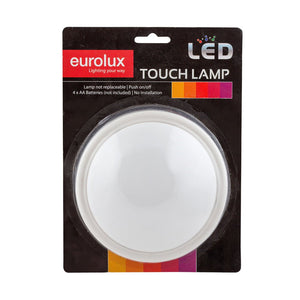 Eurolux LED touch lamp packaging on a white background