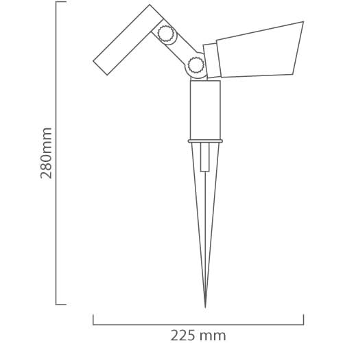Solar Garden LED Spot Black - Waterproof IP44