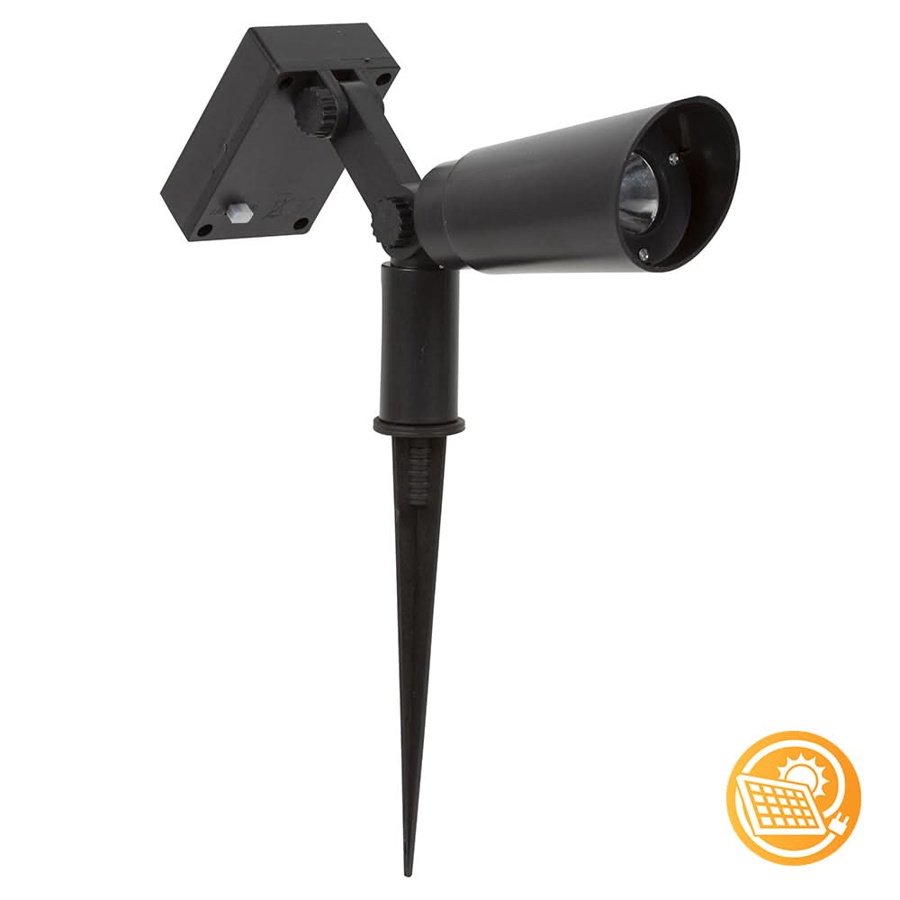 Solar Garden LED Spot Black - Waterproof IP44