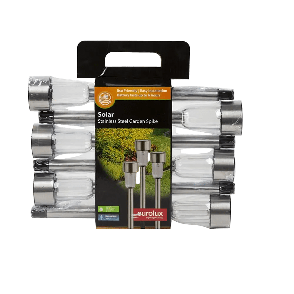 Stainless Steel Solar Garden Spike - 6 Pack
