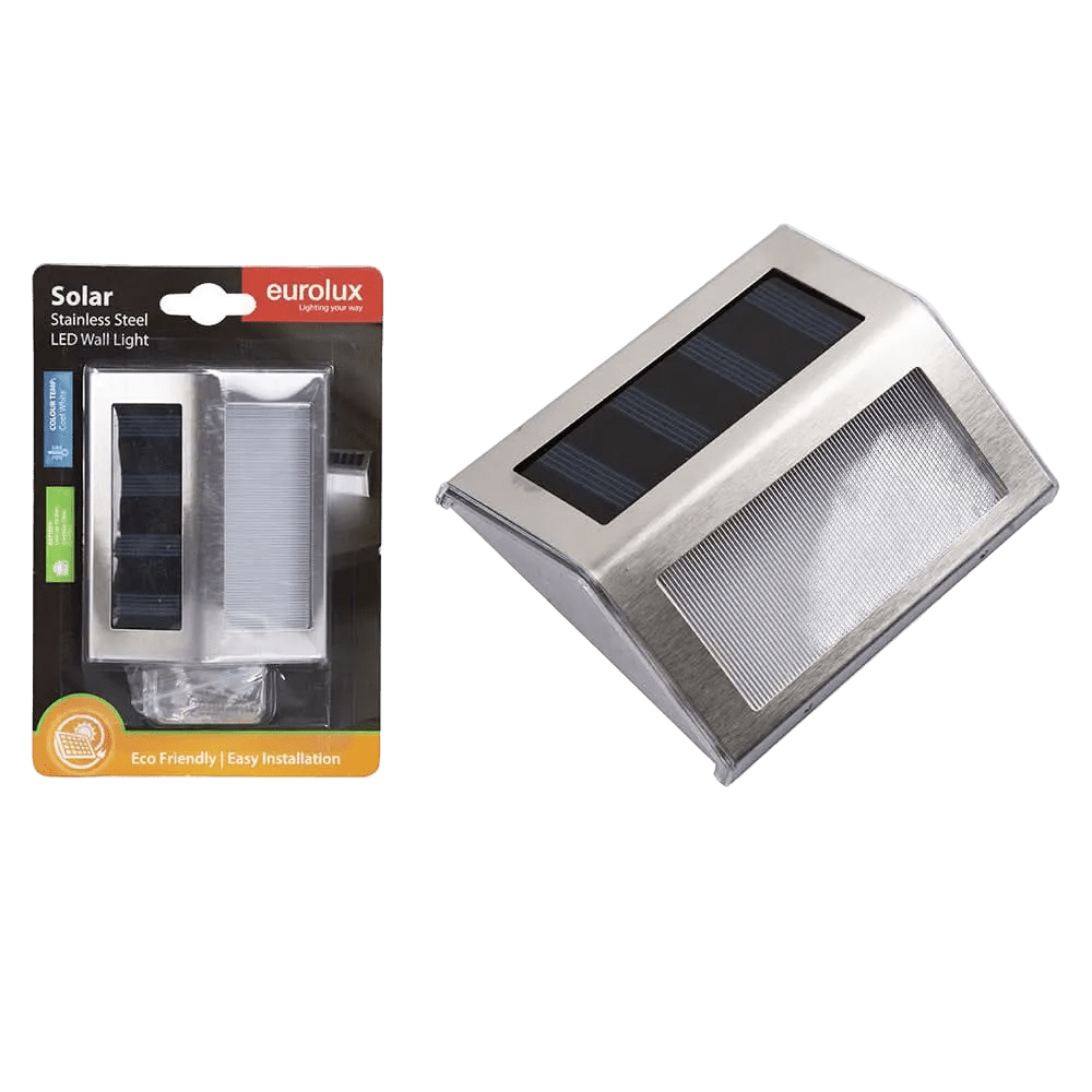 Silver Solar LED Wall / Step Light