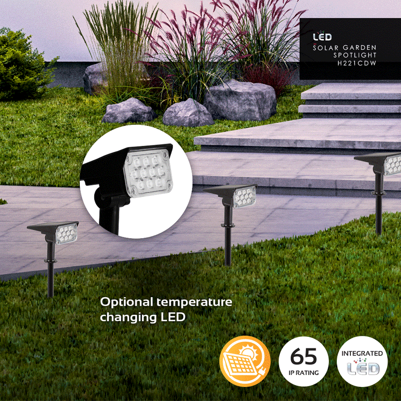 Compliant estate lighting in Kimberley — Warm downward-facing garden spike lights for aesthetic alignment